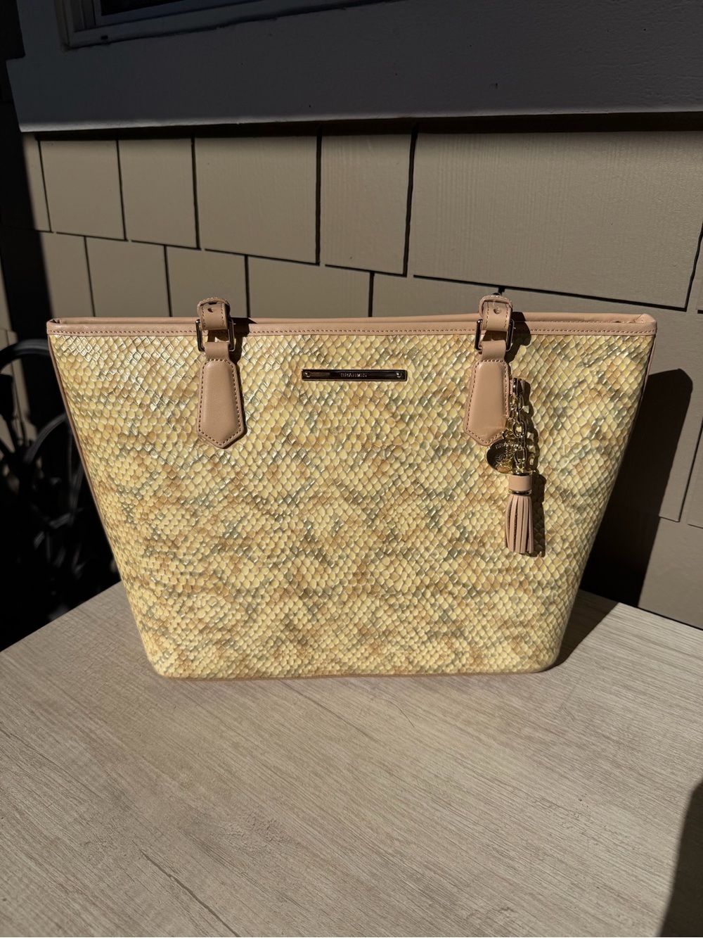 Brahmin medium Asher Beige Hartford Genuine Leather